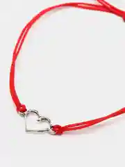 Серебряный браслет, красная нить желаний