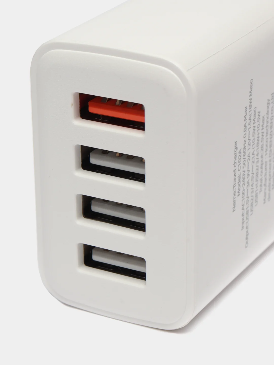 Сетевое зарядное устройство 4USB 2.1A Hoco C102A с кабелем Lightning, 1 м, быстрая зарядка