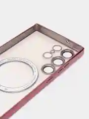Тёмно-розовый чехол-накладка c защитой камеры для Samsung S23 Ultra MagSafe, магнит