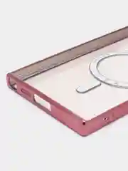 Тёмно-розовый чехол-накладка c защитой камеры для Samsung S23 Ultra MagSafe, магнит
