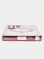 Тёмно-розовый чехол-накладка c защитой камеры для Samsung S23 Ultra MagSafe, магнит