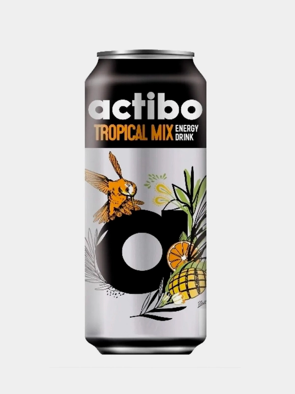 Энергетический напиток Actibo Tropical Mix, сильногазированный, 450 мл