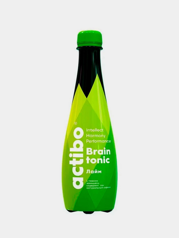 Сильногазированный напиток Actibo Braintonic "Лайм", безалкогольный, 400 мл