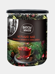 Чай черный Вкусы мира крупнолистовой с сосновыми шишками, 70 г