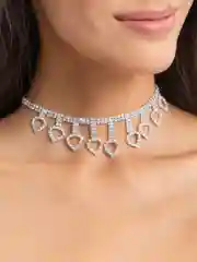 Конфетный чокер с подвесками из страз
