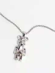Серебряный цепочка на шею с изображением KAWS, Bearbrick, мишка статуэтка, игрушка, 50 см