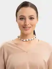 Золотой цепочка-чокер на шею с ракушками на подарок