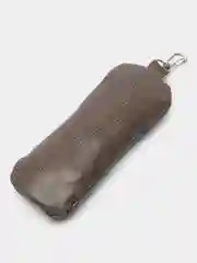 Серый меланж ключница из натуральной кожи