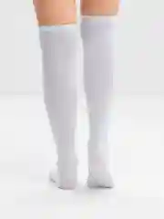 Бежевый гольфы высокие женские, чулки женские, в полоску