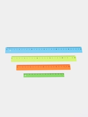 Набор 4 линейки Calligrata Neon, 15, 20, 25 и 30 см, непрозрачная, европодвес, разные
