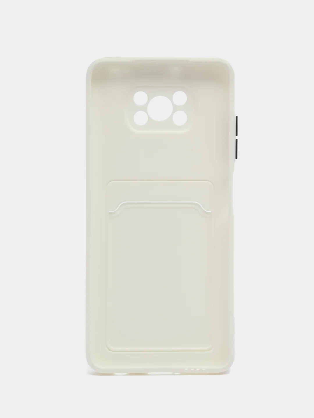 Белый силиконовый чехол для Poco X3, X3 Pro, X3 NFC (Поко Икс3) силиконовый, с карманом для карт
