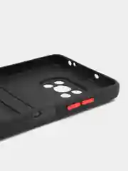 Черный силиконовый чехол для Poco X3, X3 Pro, X3 NFC (Поко Икс3) силиконовый, с карманом для карт