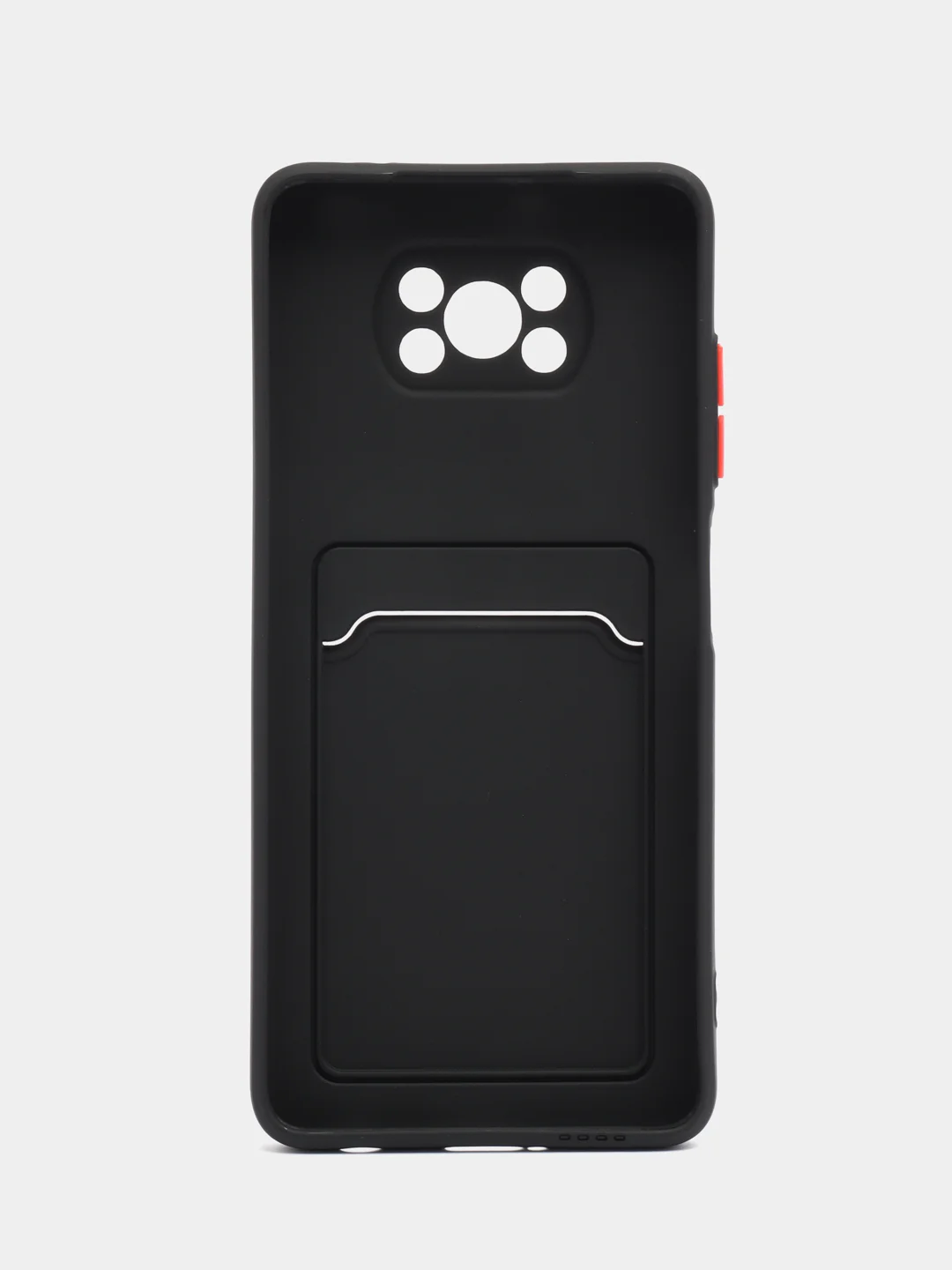 Черный силиконовый чехол для Poco X3, X3 Pro, X3 NFC (Поко Икс3) силиконовый, с карманом для карт