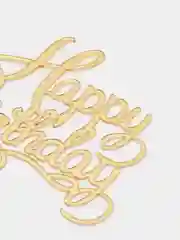 Желтый топпер для украшения торта "Happy birthday", круг