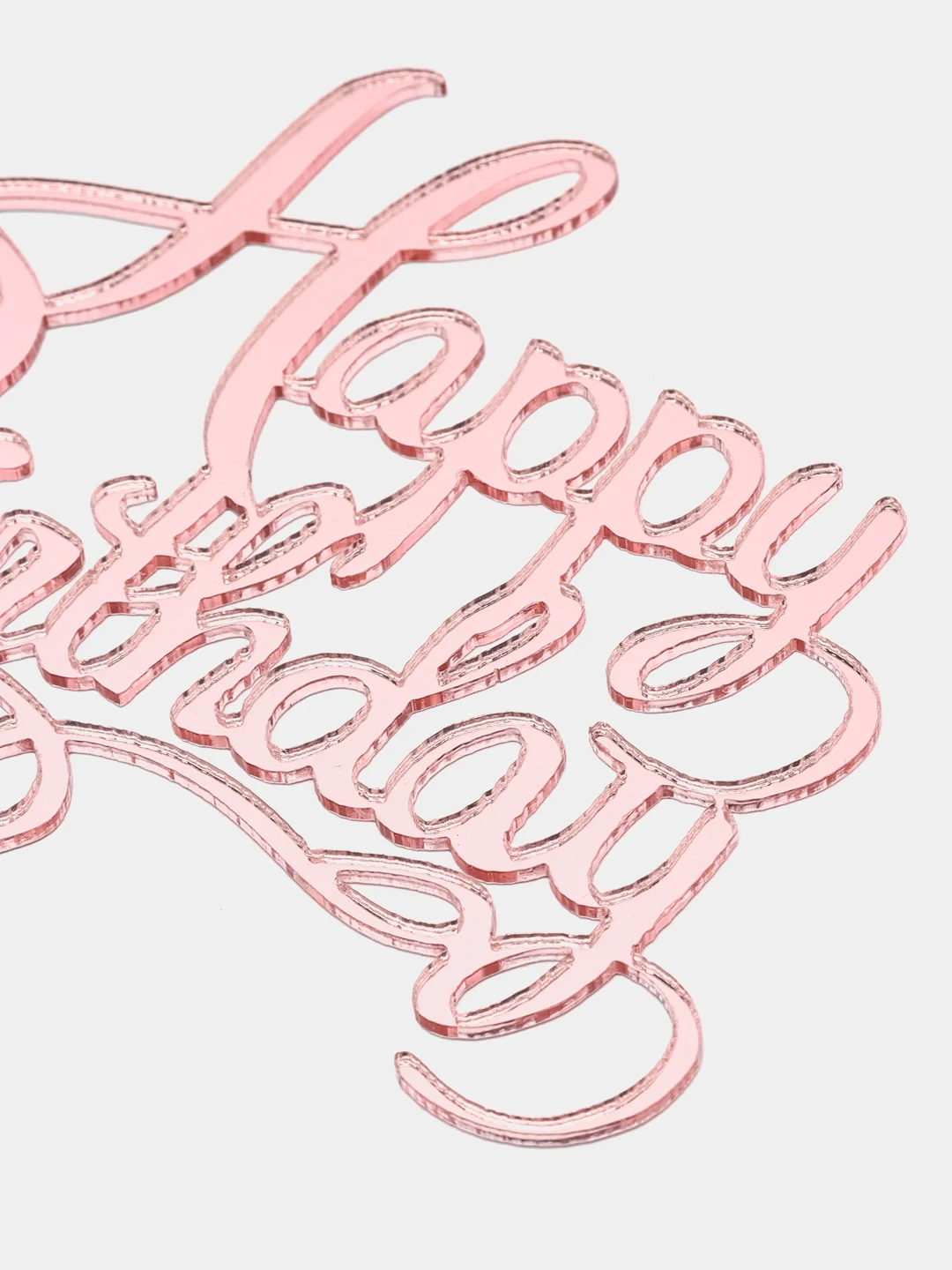 Золотой топпер для украшения торта "Happy birthday", круг