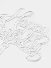 Серебряный топпер для украшения торта "Happy birthday", круг