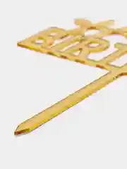 Золотой топпер для украшения торта "Happy birthday", круг