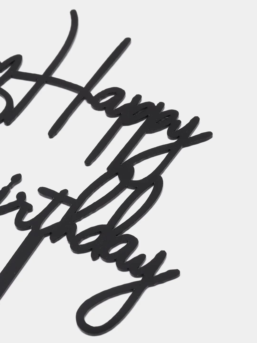 Серебряный топпер для украшения торта "Happy birthday"