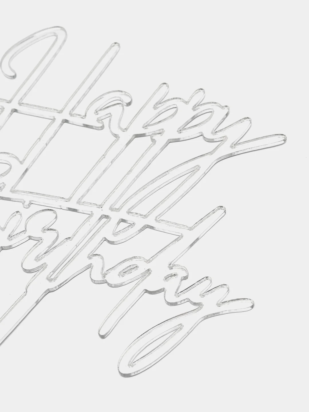 Серебряный топпер для украшения торта "Happy birthday"