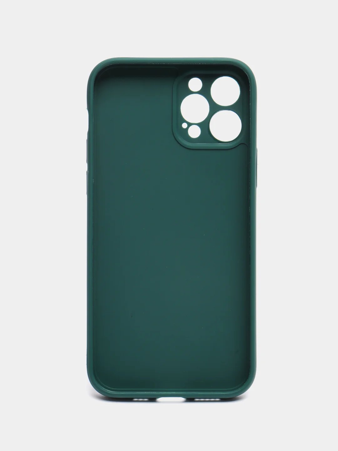Тёмно-зелёный чехол для Apple iPhone 12 Pro (Айфон 12 Про) прозрачный, c защитой камеры