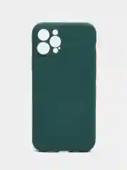 Тёмно-зелёный чехол для Apple iPhone 12 Pro (Айфон 12 Про) прозрачный, c защитой камеры