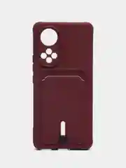 Тёмно-бордовый силиконовый чехол для Huawei Honor 50 (Хуавэй Хонор 50), защита камеры