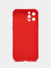 Красный чехол для Apple iPhone 12 Pro (Айфон 12 Про) прозрачный, c защитой камеры