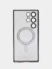 Черный чехол-накладка c защитой камеры для Samsung S23 Ultra MagSafe, магнит