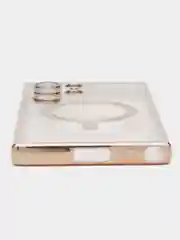 Золотой чехол-накладка c защитой камеры для Samsung S23 Ultra MagSafe, магнит