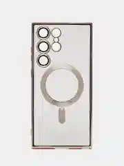 Золотой чехол-накладка c защитой камеры для Samsung S23 Ultra MagSafe, магнит