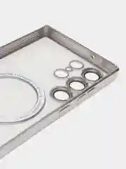 Серебряный чехол-накладка c защитой камеры для Samsung S23 Ultra MagSafe, магнит
