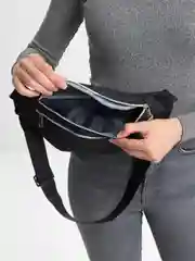 Черный сумка поясная, женская, на пояс, барсетка