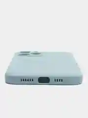 Светло-синий чехол для iPhone 12 Pro Max (Айфон 12 про макс) черный, c защитой камеры