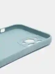 Светло-синий чехол для iPhone 12 Pro Max (Айфон 12 про макс) черный, c защитой камеры