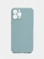 Светло-синий чехол для iPhone 12 Pro Max (Айфон 12 про макс) черный, c защитой камеры