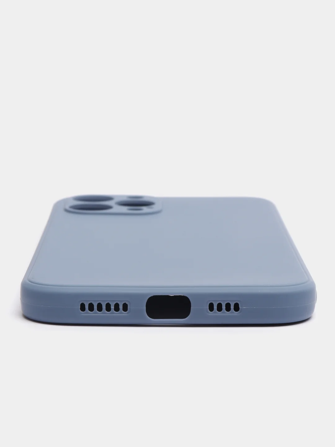 Синий меланж чехол для iPhone 12 Pro Max (Айфон 12 про макс) черный, c защитой камеры