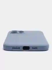Синий меланж чехол для iPhone 12 Pro Max (Айфон 12 про макс) черный, c защитой камеры