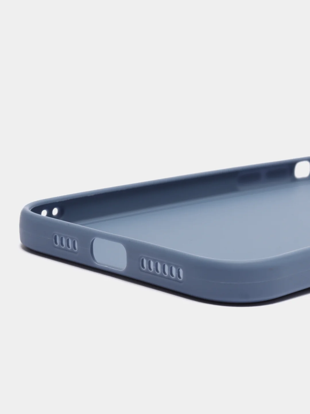 Синий меланж чехол для iPhone 12 Pro Max (Айфон 12 про макс) черный, c защитой камеры