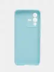 Голубой силиконовый чехол для Vivo V23 5G, Виво В23 5 Джи, с карманом для карт, прозрачный