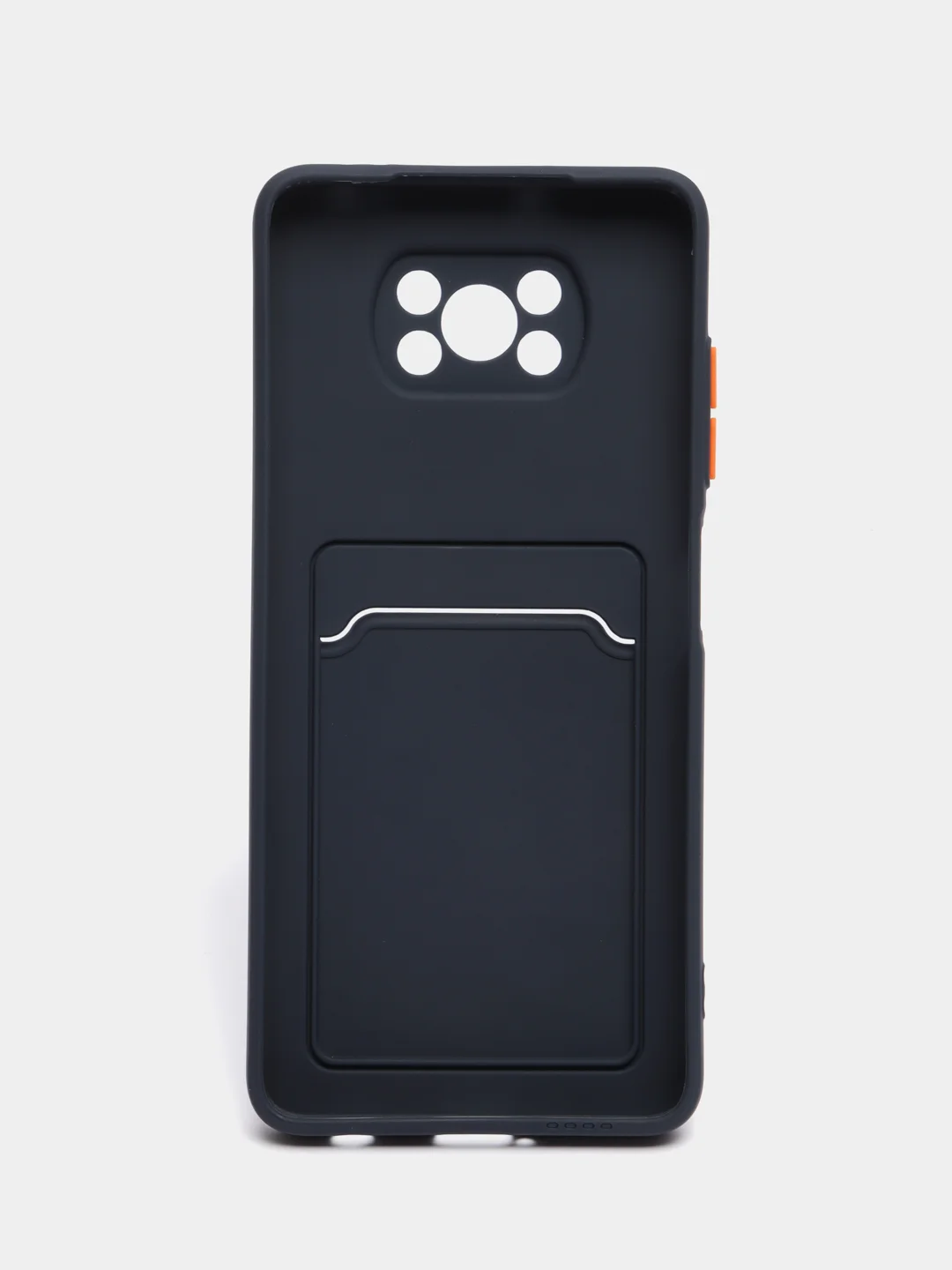 Темно-синий силиконовый чехол для Poco X3, X3 Pro, X3 NFC (Поко Икс3) силиконовый, с карманом для карт
