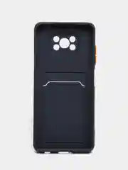 Темно-синий силиконовый чехол для Poco X3, X3 Pro, X3 NFC (Поко Икс3) силиконовый, с карманом для карт