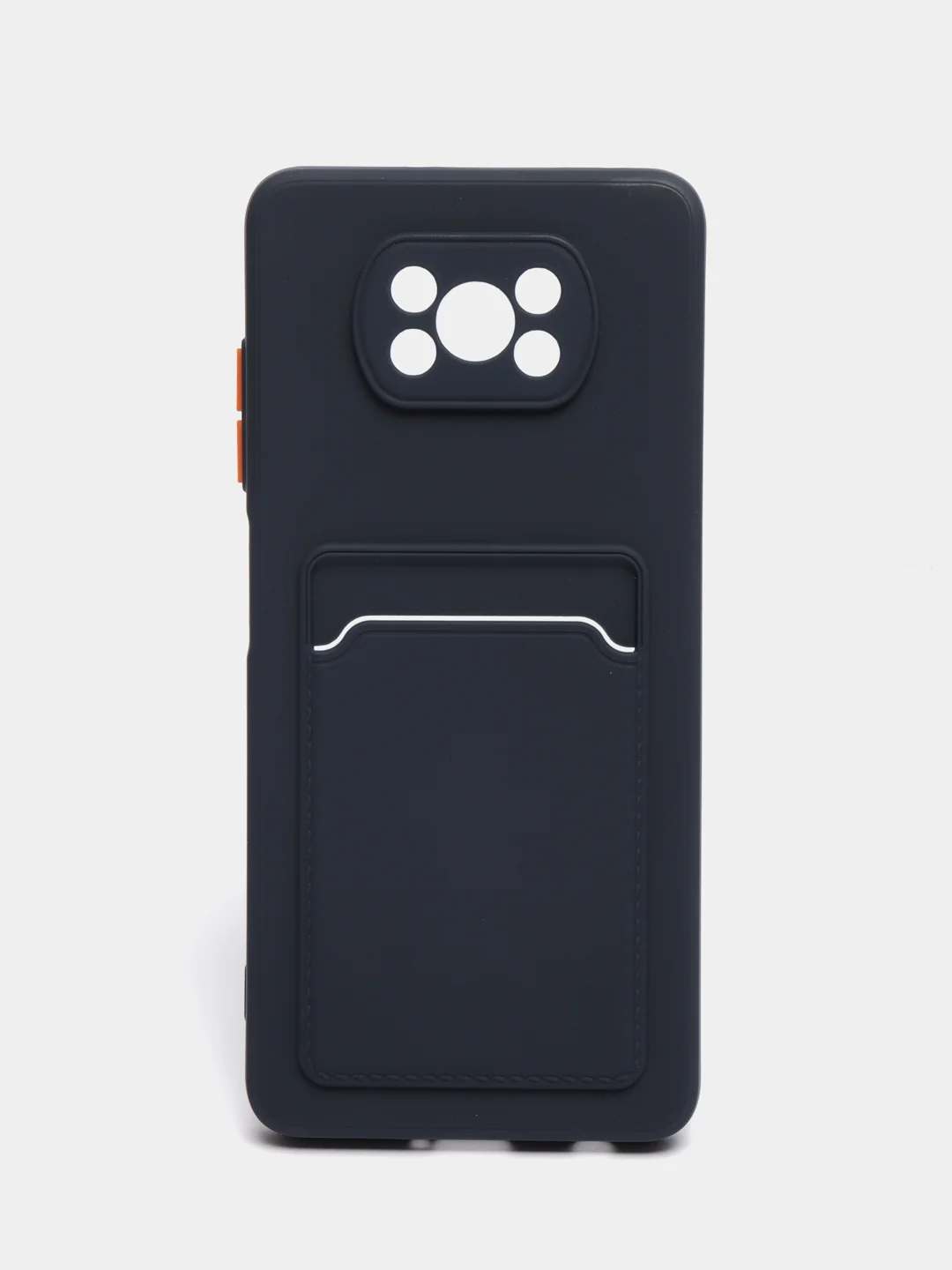 Темно-синий силиконовый чехол для Poco X3, X3 Pro, X3 NFC (Поко Икс3) силиконовый, с карманом для карт