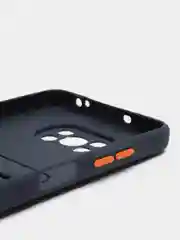 Темно-синий силиконовый чехол для Poco X3, X3 Pro, X3 NFC (Поко Икс3) силиконовый, с карманом для карт