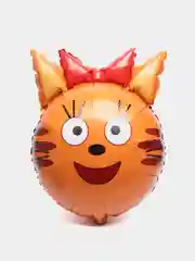 Кораллово-розовый шары воздушные три кота. Шары фольгированные три кота, карамелька. коржик, компот