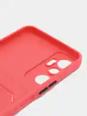 Коралловый силиконовый чехол для Infinix Hot 20 4G, c отсеком для карт (Инфиникс Хот 20), прозрачный