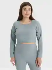 Мятный женский фитнес-костюм в рубчик из 5 предметов