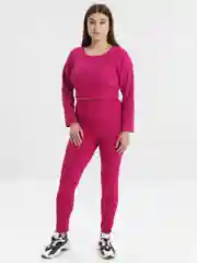 Фуксия женский фитнес-костюм в рубчик из 5 предметов