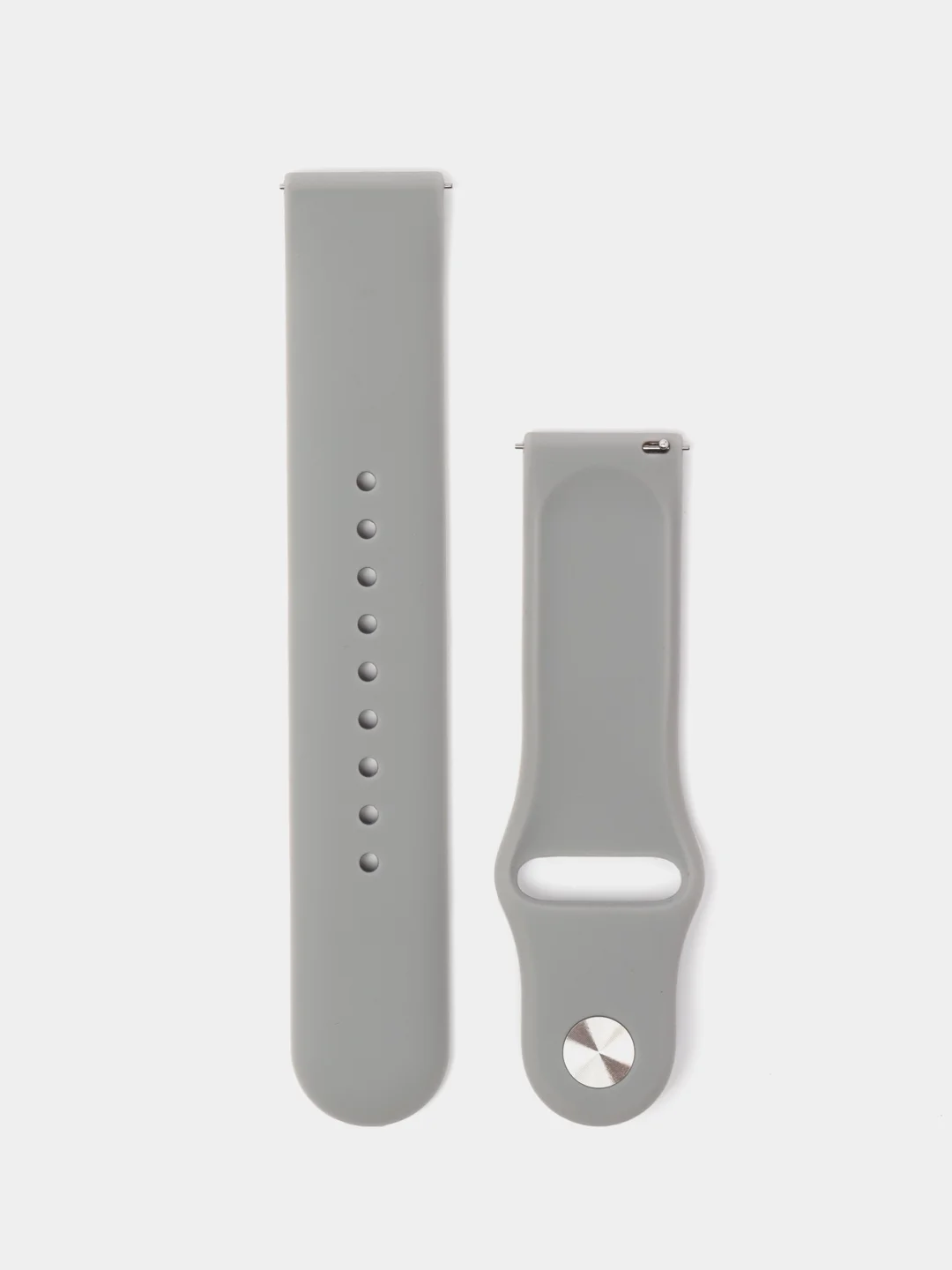 Серый силиконовый ремешок для Xiaomi Amazfit Bip / Huawei / Haylou / Samsung, с кнопкой, 22 мм