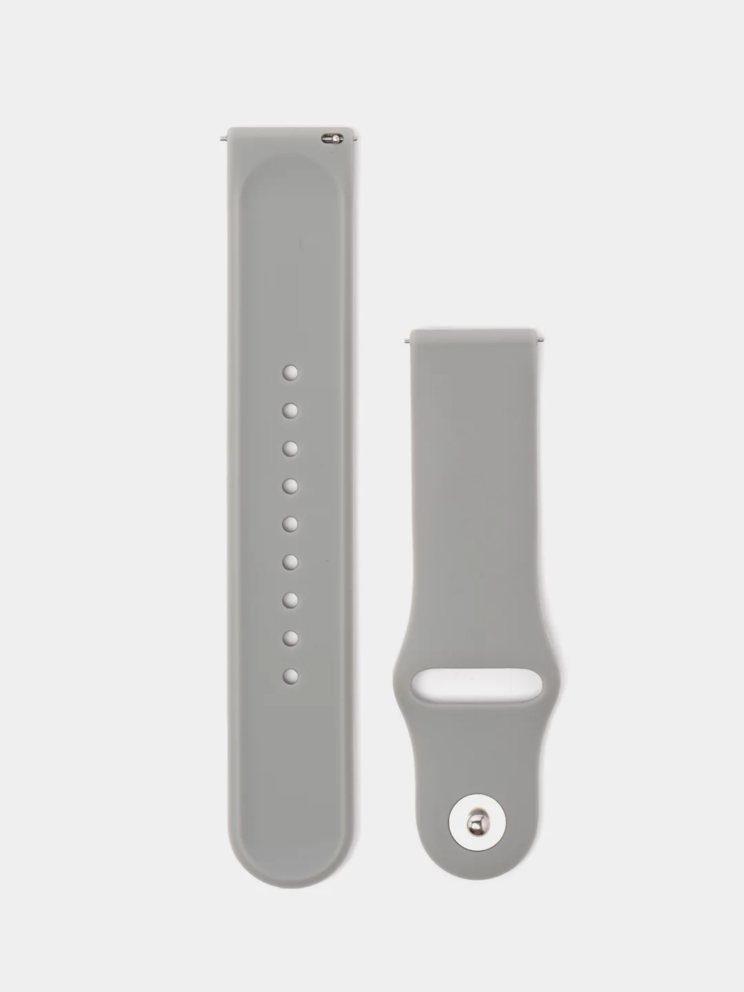 Серый силиконовый ремешок для Xiaomi Amazfit Bip / Huawei / Haylou / Samsung, с кнопкой, 22 мм