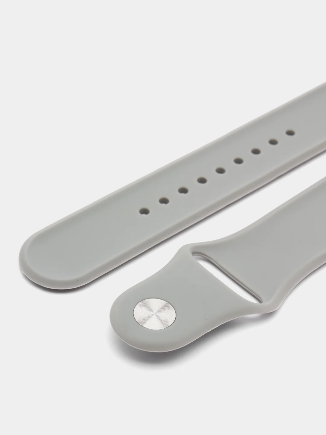 Серый силиконовый ремешок для Xiaomi Amazfit Bip / Huawei / Haylou / Samsung, с кнопкой, 22 мм